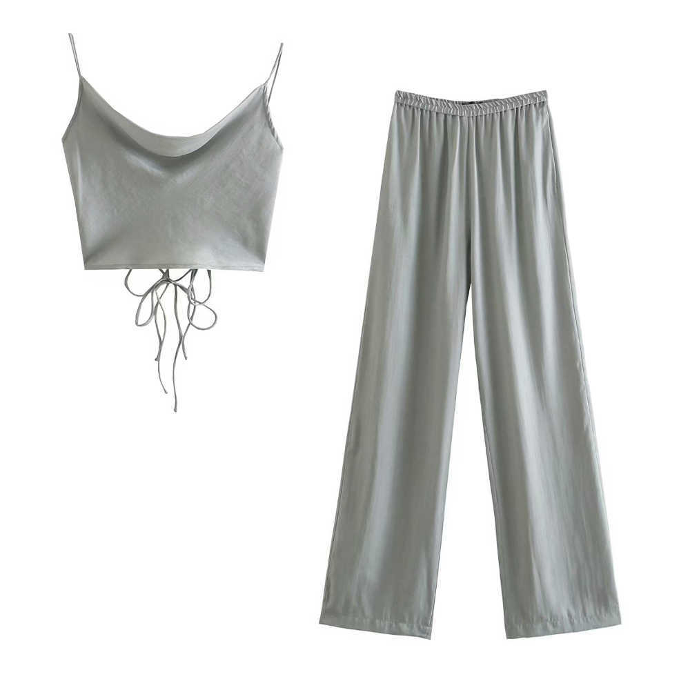 Summer Two Piece Set Women Sexy Backless Crop Top & Trousers Chic Lady Fashion ZA Woman Outfits Pants Sets 210709
Summer Two Piece Set Women Sexy Backless Crop Top & Trousers Chic Lady Fashion ZA Woman Outfits Pants Sets 210709