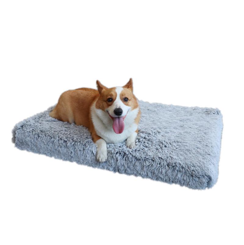 Kennels & Pens Long Plush Dog Bed Pet Cushion Rectangular Blanket Soft Fleece Cat Puppy Chihuahua Sofa Mat Pad For Small Large Dogs