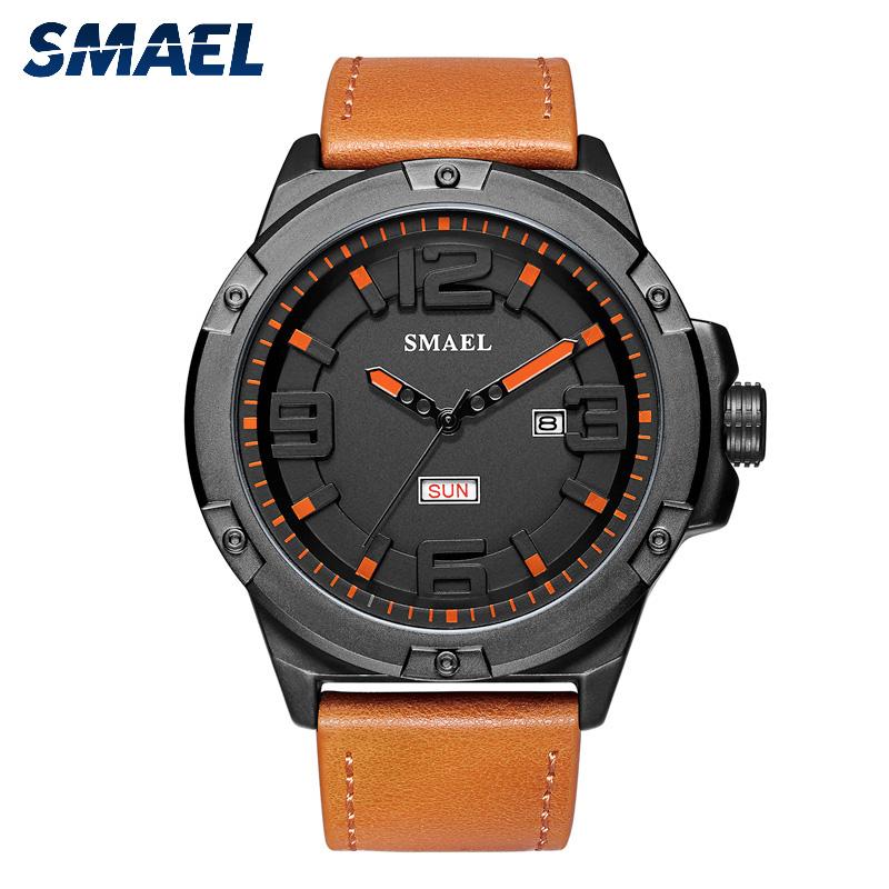 Wristwatches SMAEL Fashion Watch Men Water Resistant 3Bar Week Date Display Casual Quartz With Leather Strap SL-1313, Brown
Wristwatches SMAEL Fashion Watch Men Water Resistant 3Bar Week Date Display Casual Quartz With Leather Strap SL-1313, Brown