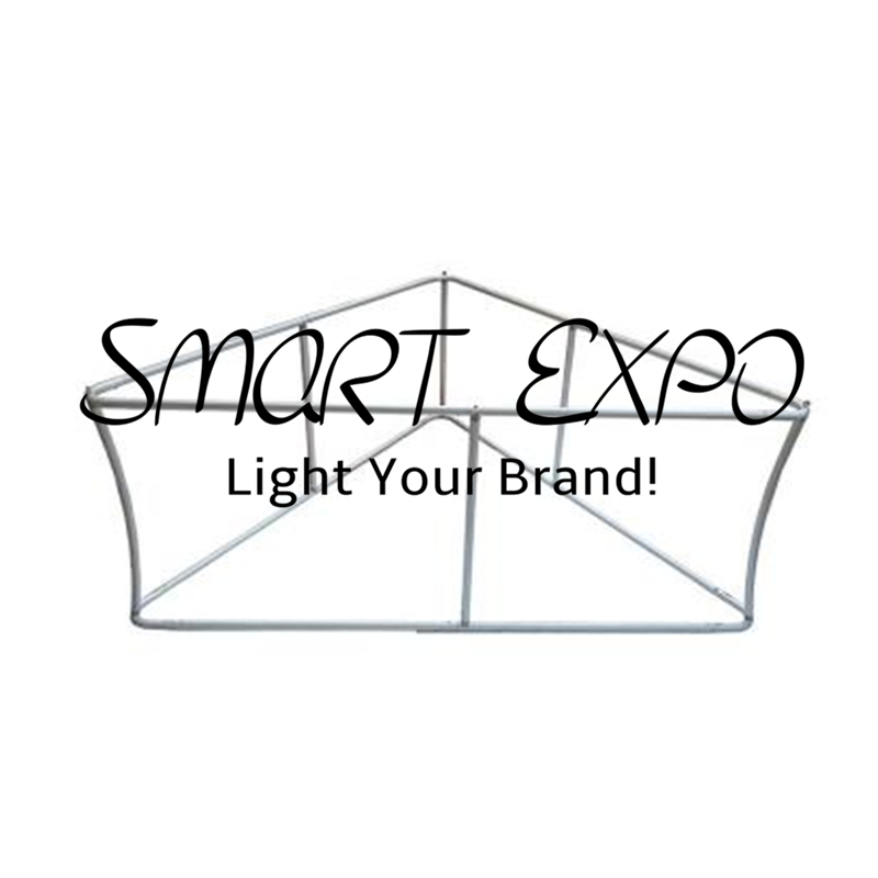 Advertising Display 20ft(L)* 3.5ft(H) Triangular Fabric Tension Hanging Banner with Strong Aluminum Frame Custom Print Graphic Portable Bag