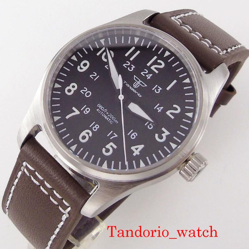 Wristwatches 24 Jewels NH35A Automatic Mens Watch39MM Luminous Marks Tandorio Brand Leather Strap Black Dial 200M Waterproof, Tandorio watch
Wristwatches 24 Jewels NH35A Automatic Mens Watch39MM Luminous Marks Tandorio Brand Leather Strap Black Dial 200M Waterproof, Tandorio watch