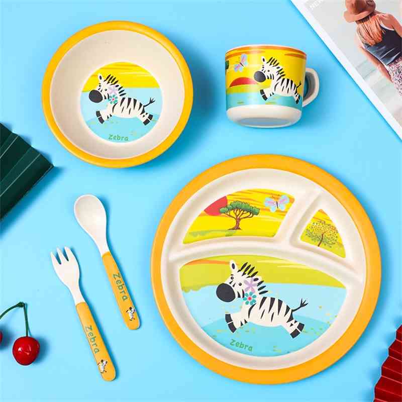 Cartoon bamboo fiber children's tableware creative baby auxiliary food plate bowl cup five piece gift set
Cartoon bamboo fiber children's tableware creative baby auxiliary food plate bowl cup five piece gift set