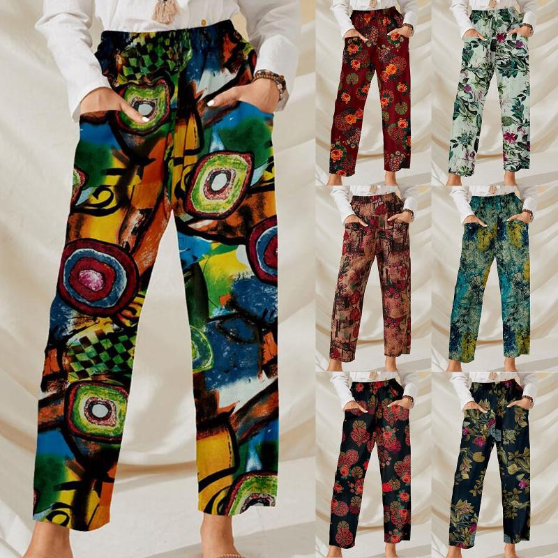 Women's Pants & Capris Vintage Summer Linen Women Casual Harem Floral Printed Elastic Waist Wide Leg Female Loose Trousers Plus Size, Black;white
Women's Pants & Capris Vintage Summer Linen Women Casual Harem Floral Printed Elastic Waist Wide Leg Female Loose Trousers Plus Size, Black;white