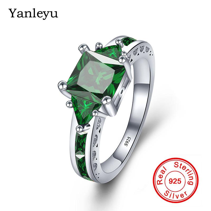 Wedding Rings Yanleyu 100% 925 Sterling Silver Jewelry Ring Square Cut Green Cubic Zirconia Engagement For Women Size 5-11 PR211, Slivery;golden
Wedding Rings Yanleyu 100% 925 Sterling Silver Jewelry Ring Square Cut Green Cubic Zirconia Engagement For Women Size 5-11 PR211, Slivery;golden