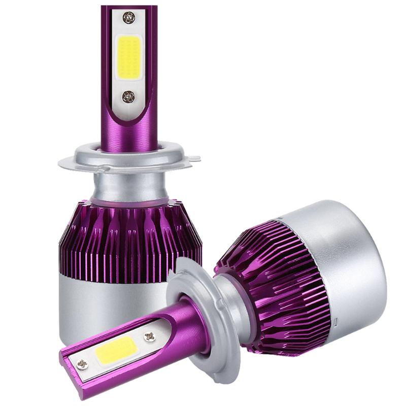 Car Headlights 2pcs Auto H4 LED 6000K White 80W 8000LM COB Bulbs Diodes Automobiles Parts Lamp Bulb 12V Styling