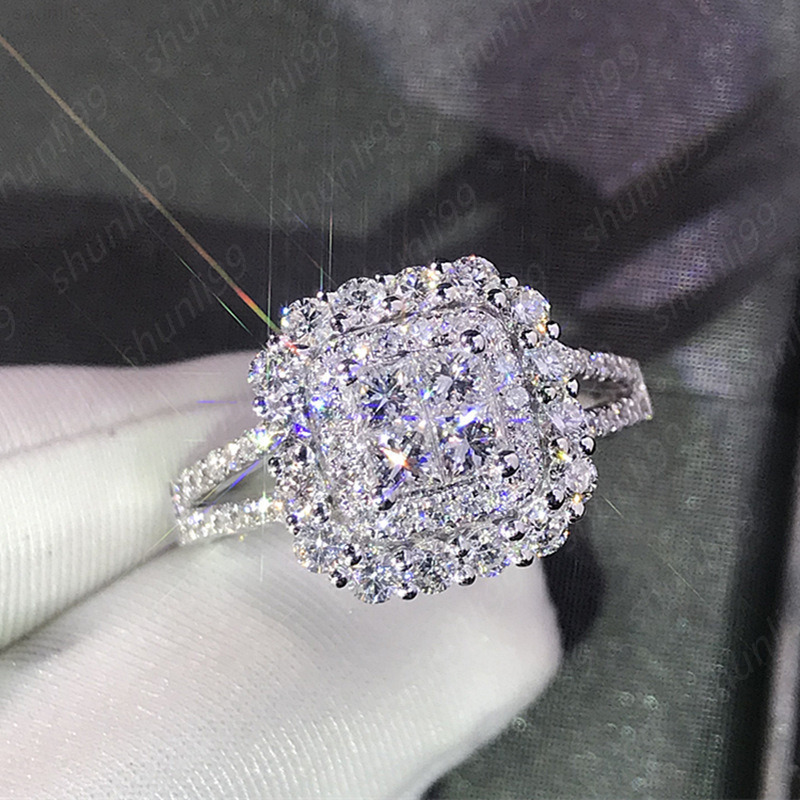 Fashion Women Diamond Inlaid Wedding Ring Zircon Rings Engagement Woman Jewelry