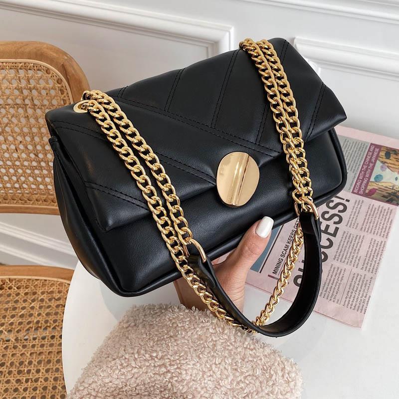 Trendy Chain Shoulder Bags Classic Luxury Purse Leather Flap Crossbody For Women 2021 Totes Female Handbag, Black shoulder bag
Trendy Chain Shoulder Bags Classic Luxury Purse Leather Flap Crossbody For Women 2021 Totes Female Handbag, Black shoulder bag
