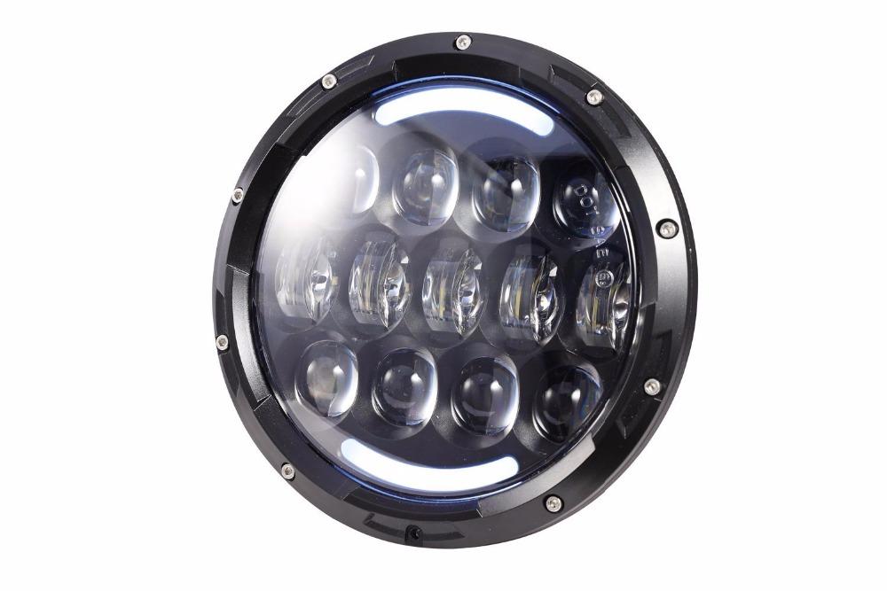 Car Headlights 4pcs 7inch LED Headlight With Amber Lighting Angel Eye 4.5inch Fog Lamp Mounting Bracket Ring