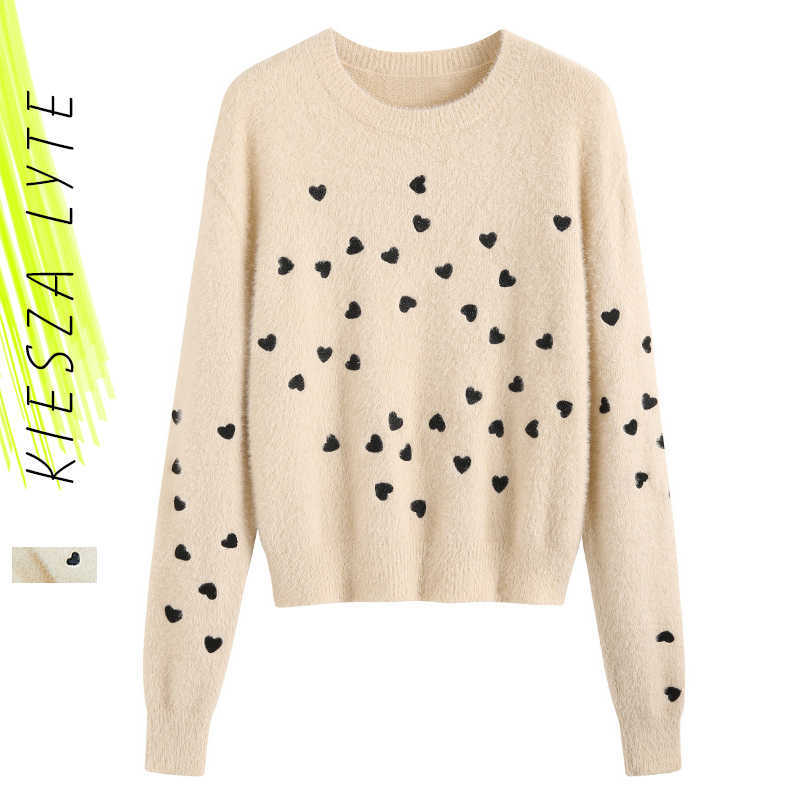 Embroidery Mink Cashmere Sweater Autumn Winter Thicken Sweet Casual Solid Color Warm Pullover Pull Femme 210608, Apricot
Embroidery Mink Cashmere Sweater Autumn Winter Thicken Sweet Casual Solid Color Warm Pullover Pull Femme 210608, Apricot