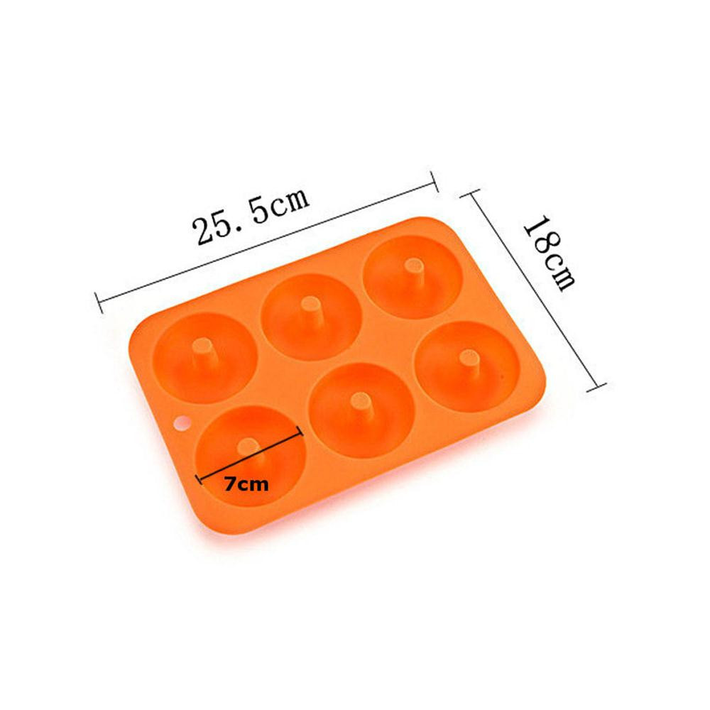 6-cavity silicone donut pan-cooked meal mould non-stick food mold dishwasher decoration reusable kitchen accessories