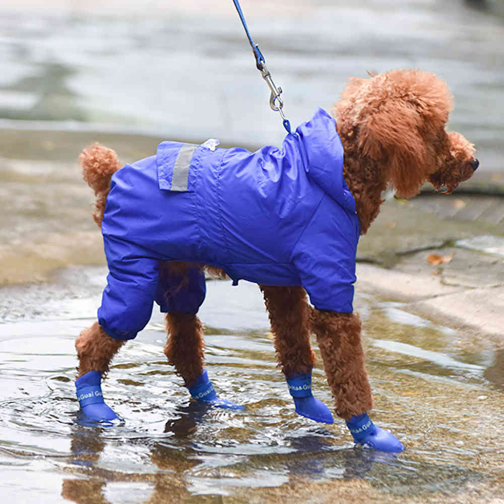 4pcs S/M/L/XL Anti Slip Waterproof Shoes For Dogs Cats Candy Colors Rubber Boots Fashion Dog Accessories Pet Rain Shoes