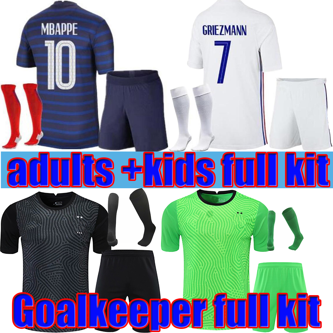 

2021 France 2 star soccer jersey mbappe GIROUD GRIEZMANN goalkeeper kante Franc ZIDANE maillot de foot 20 21 adults kids men women HENRY football sets goalie black, 21/22 home