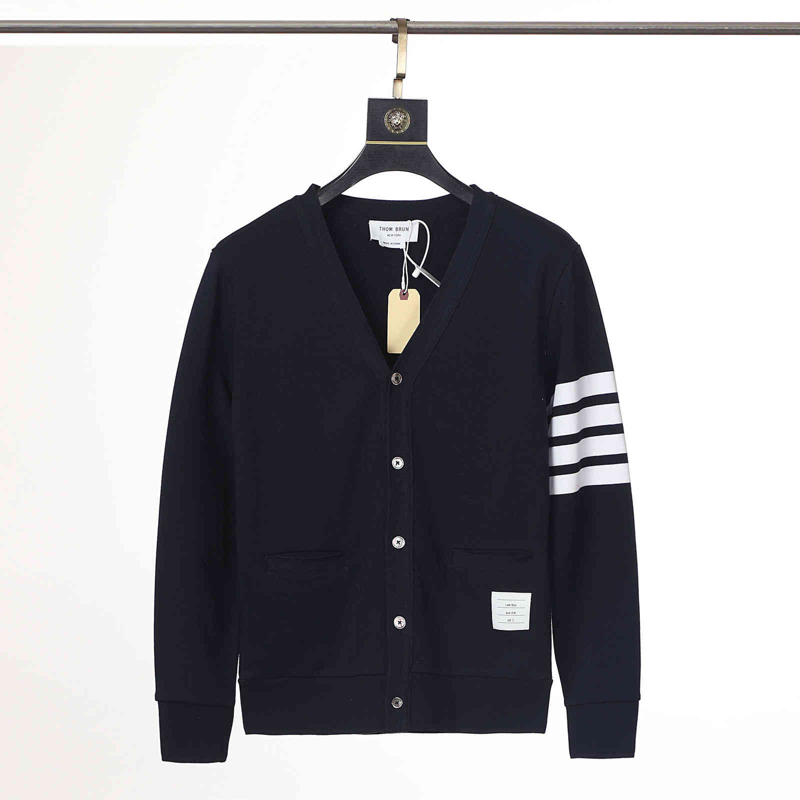Tb Thom Men Cardigan Cotton V-neck Striped High Quality Coat for Long Sleeve Slim Outerwear Couple Wear Korean Design, Navy blue
Tb Thom Men Cardigan Cotton V-neck Striped High Quality Coat for Long Sleeve Slim Outerwear Couple Wear Korean Design, Navy blue