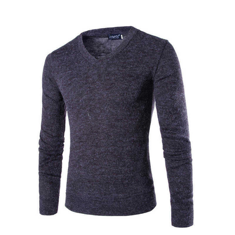 Varsanol Cotton Sweater Men Long Sleeve Pullovers Outwear Man V-Neck sweaters Tops Loose Solid Fit Knitting Clothing 7Colors 210818