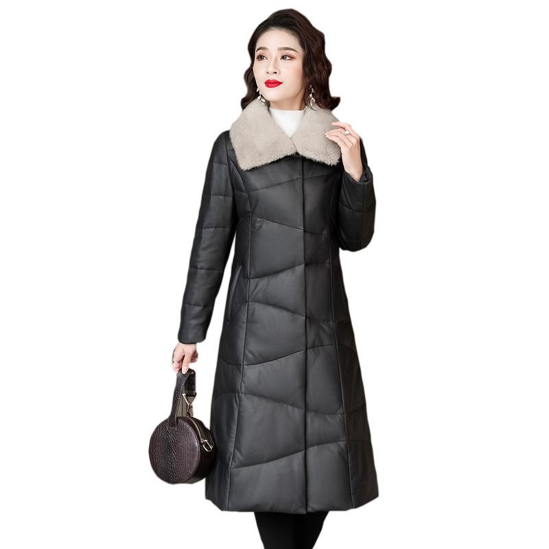 Women's Leather & Faux 2021 Winter High Quality Sheepskin Black Down Jacket Women Long Collar Slim Genuine Coat
Women's Leather & Faux 2021 Winter High Quality Sheepskin Black Down Jacket Women Long Collar Slim Genuine Coat