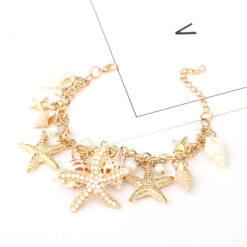 Hand catenary Korean fashion tide ocean Bohemian Style Bracelet starfish shell bracelet, Golden;silver
Hand catenary Korean fashion tide ocean Bohemian Style Bracelet starfish shell bracelet, Golden;silver