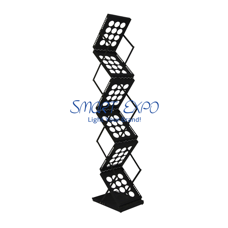 Literature Rack Portable Brochure Advertising Display Stand Black Steel A4 Magazine Size