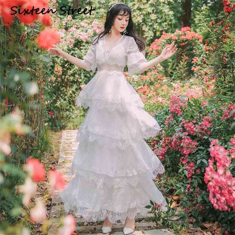 arrive White Lace Long Dress Woman V-neck short sleeve polka dot high waist vintage elegant party dresses vestido female 210603
arrive White Lace Long Dress Woman V-neck short sleeve polka dot high waist vintage elegant party dresses vestido female 210603