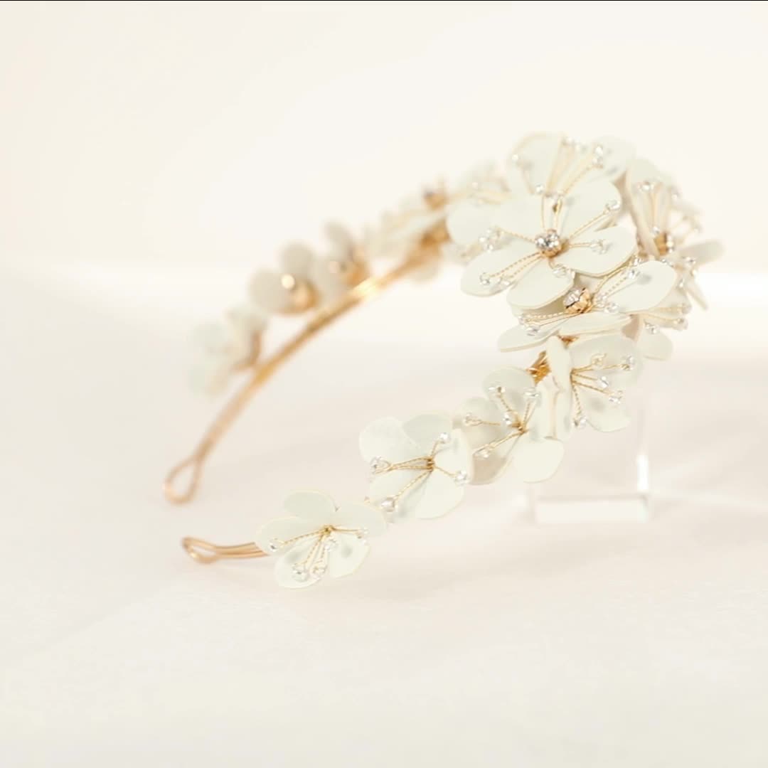 Luxury Wedding Bridal Hair Accessories Bridal Crown Headdress Vintage Gold Diamond Flower Halloween Headband In Stock
