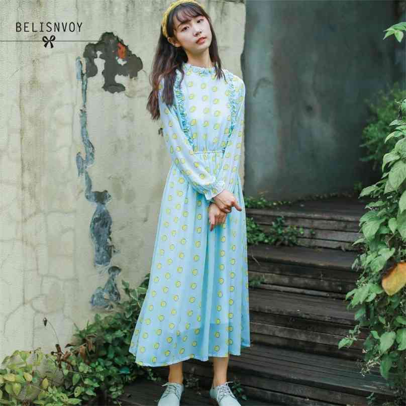 Mori Girl Spring Autumn Women Maxi Long Dress Polka Dot Vintage Vestidos Longo Chiffon Ruffles Elegant Party 210520, Photo color
Mori Girl Spring Autumn Women Maxi Long Dress Polka Dot Vintage Vestidos Longo Chiffon Ruffles Elegant Party 210520, Photo color