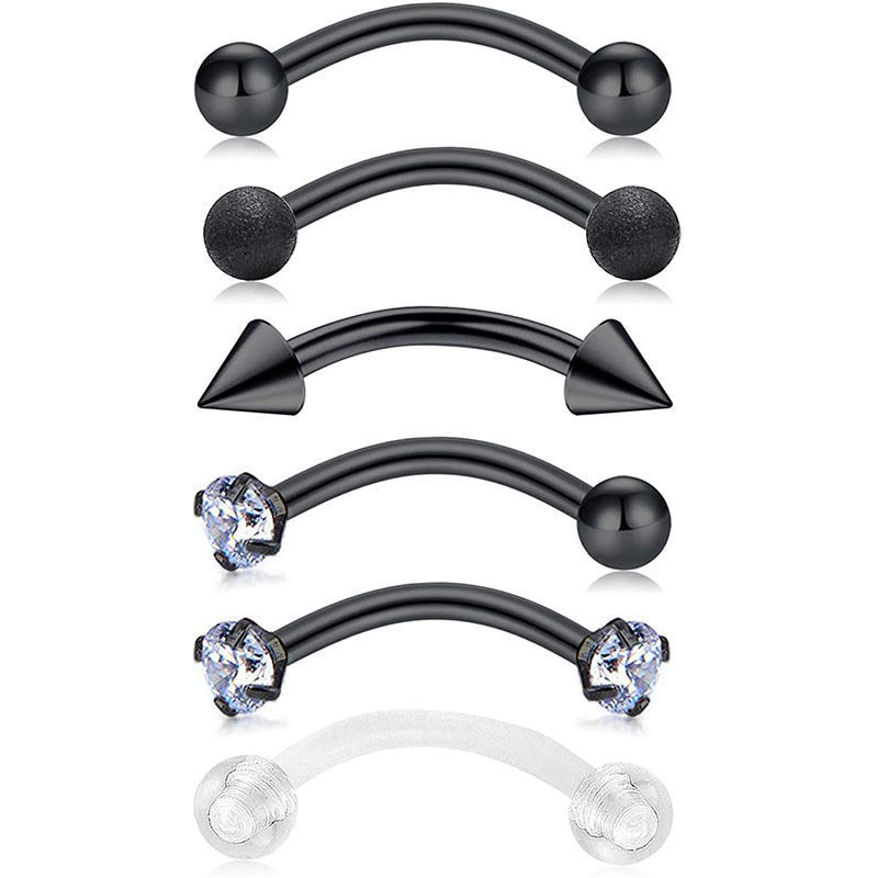 16g Stainless Steel Rook Daith Earrings Cubic Zirconia Curved Eyebrow Belly Lip Rings Piercing Barbell 10mm 6pcs
16g Stainless Steel Rook Daith Earrings Cubic Zirconia Curved Eyebrow Belly Lip Rings Piercing Barbell 10mm 6pcs