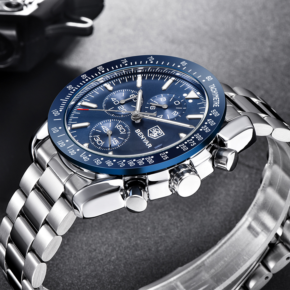 BENYAR Top Brand Luxury Full Steel Business Quartz Watch Men Casual Waterproof Sports Watches Clock Men Watch Relogio Masculinog, Steel black b
BENYAR Top Brand Luxury Full Steel Business Quartz Watch Men Casual Waterproof Sports Watches Clock Men Watch Relogio Masculinog, Steel black b