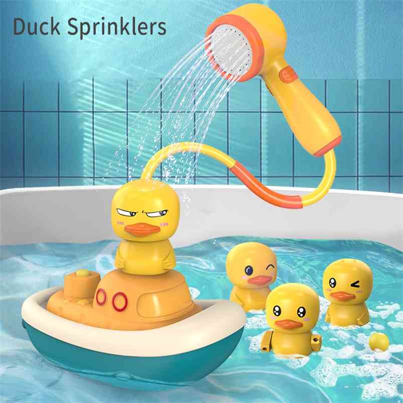 Kids Shower Bath Toys Cute Yellow Duck Electric Rotating Water Spray Sprinkler Baby Faucet Bathing Head 210712
Kids Shower Bath Toys Cute Yellow Duck Electric Rotating Water Spray Sprinkler Baby Faucet Bathing Head 210712