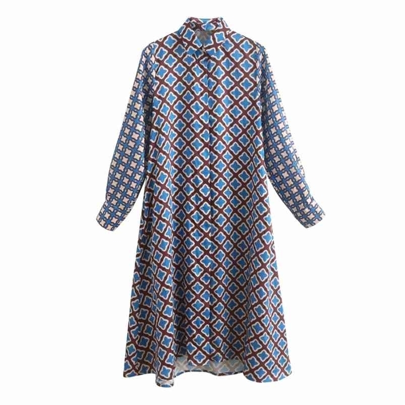 Women Summer Vintage Print Dress Long Sleeve Turn-down Collar Buttons es Female Elegant Straight Shirts vestidos 210701
Women Summer Vintage Print Dress Long Sleeve Turn-down Collar Buttons es Female Elegant Straight Shirts vestidos 210701