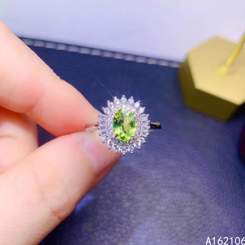 Cluster Rings 925 Pure Silver Chinese Style Natural Peridot Women's Trendy Flower Oval Adjustable Gem Ring Fine Jewelry Support Detect, Golden;silver
Cluster Rings 925 Pure Silver Chinese Style Natural Peridot Women's Trendy Flower Oval Adjustable Gem Ring Fine Jewelry Support Detect, Golden;silver