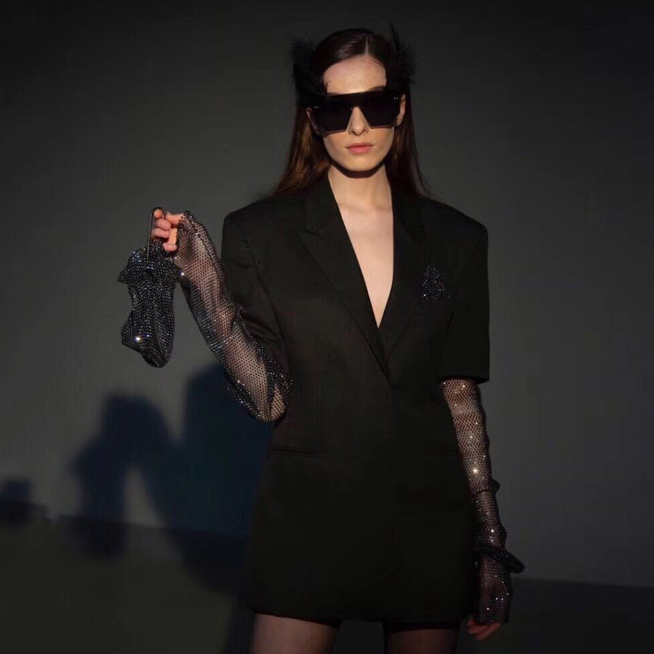 Free Retro Patchwork Diamond Ladies Suit Jacket Slotted Long Sleeve Coat Casual Wear Women Fashion Clothing 210524