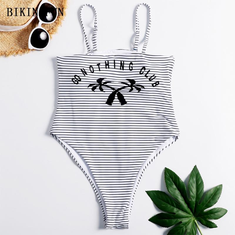 Sexy Striped Print Monokini Women Letter Swimsuit Coco Tree Beachwear S-XL Girl Backless One Piece Suit Swimwear One-Piece Suits
Sexy Striped Print Monokini Women Letter Swimsuit Coco Tree Beachwear S-XL Girl Backless One Piece Suit Swimwear One-Piece Suits