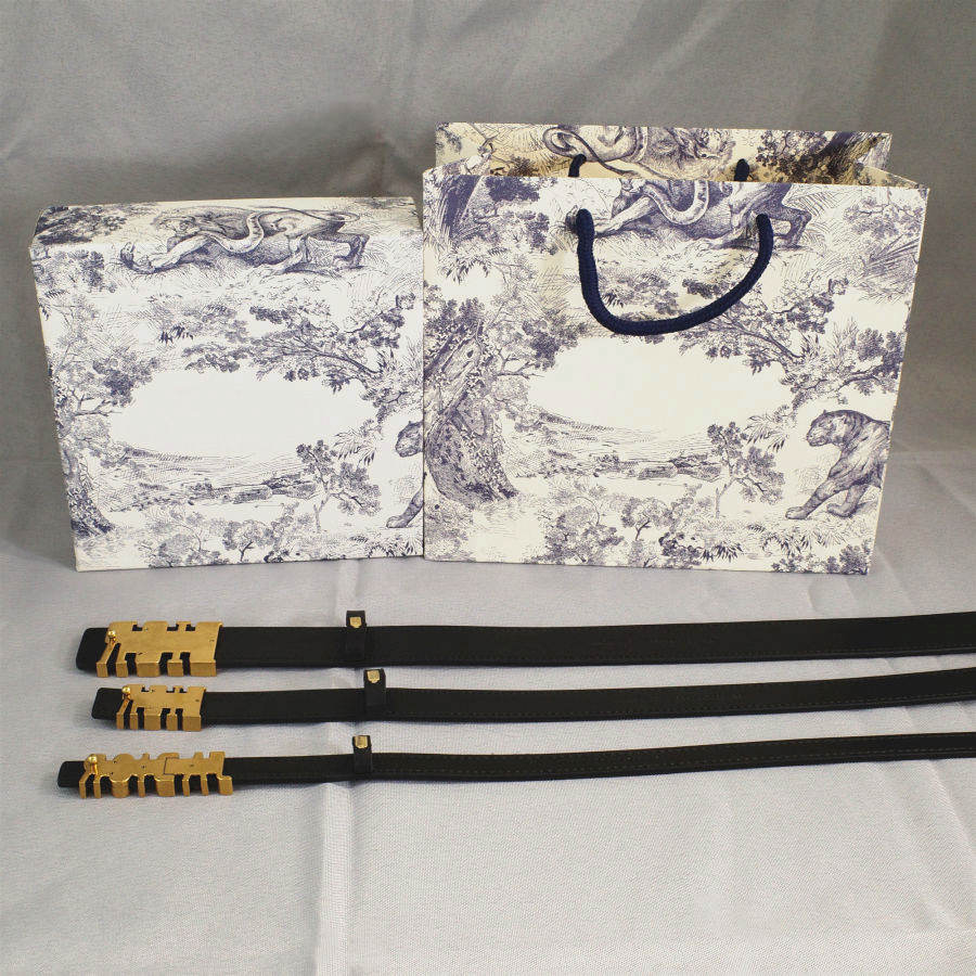 Belt for Woman Fashion Smooth Buckle Letters Design Man Womens Belts Genuine Cowhide Highly Quality with Box