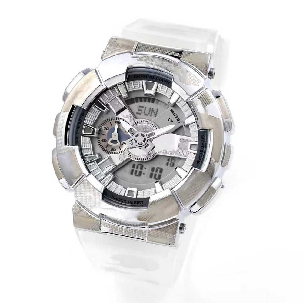 M110 outdoor sports men's quartz digital watch, waterproof LED display, transparent camouflage, alloy dial, all functions can be operated, Slivery;brown
M110 outdoor sports men's quartz digital watch, waterproof LED display, transparent camouflage, alloy dial, all functions can be operated, Slivery;brown