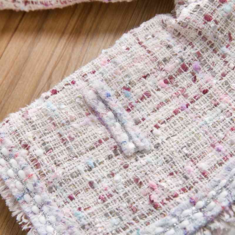 Autumn Baby Girls Clothes Elegant Princess Custumes Solid Jacket + Dress Bag Kids Clothing Toddler Outfits 210508