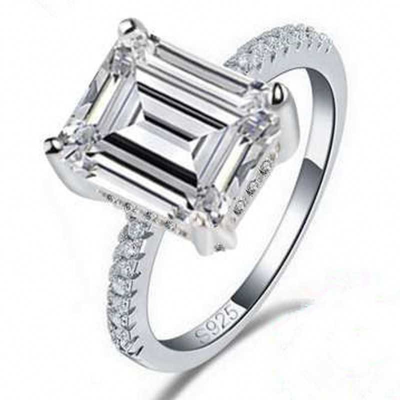 2020 Emerald cut 3ct Lab Diamond Ring 925 sterling silver Jewelry Engagement Wedding band Rings for Women Bridal Party accessory z250526