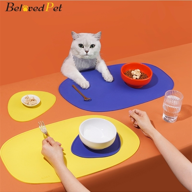 Silicone Pet Food Mat Leakproof Dog Feeding Pad Cat Drinking Water Table Mat Placemat Waterproof Easy Clean With NonSlip Backing
