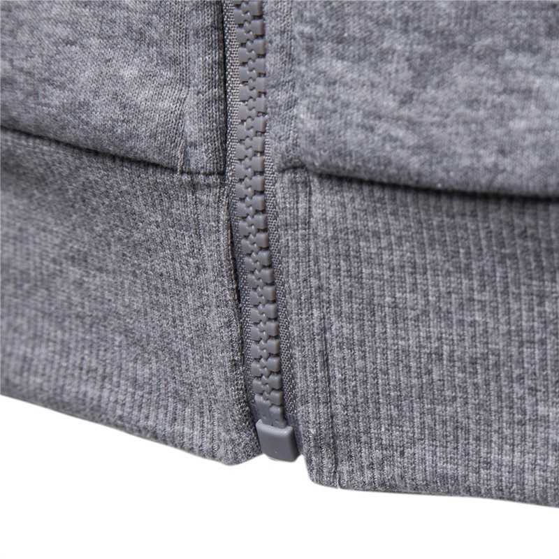 Autumn Winter Cotton Hoodied Mens Sweatshirts Solid Hoody Fleece Thick Hoodies Men Sportswear Zipper Sweatshirts Men 210927