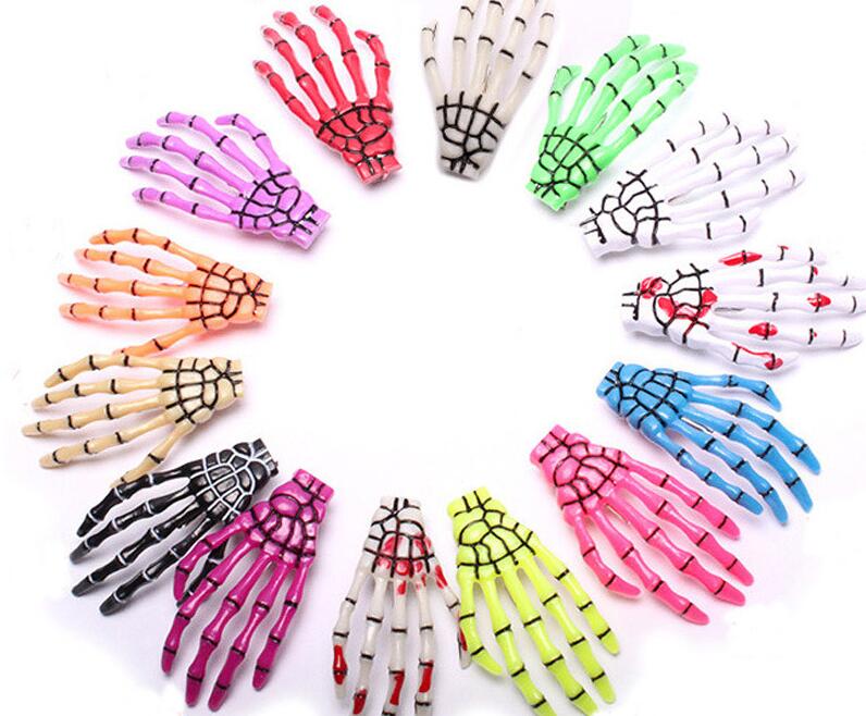 New Skull Hand Bone Hairpin Gripper Ghost Skeleton Hair Clips Hairclips Bone Claw Hair Accessories GC466
