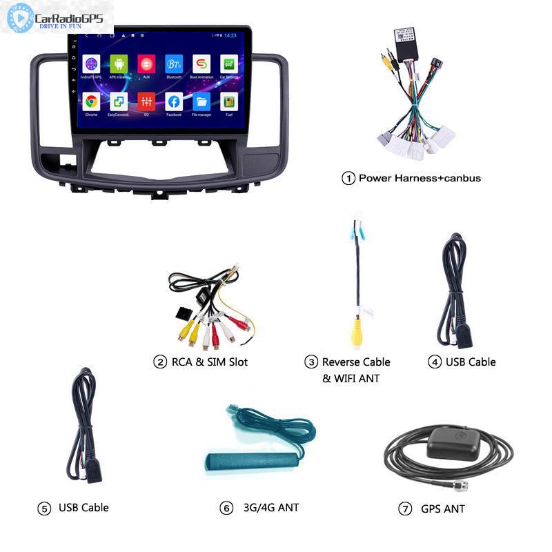 Car dvd multimedia player For Nissan TEANA 2009-2012 Stereo Head Unit 10 Inch GPS Sat Nav Radio BT USB AM SWC