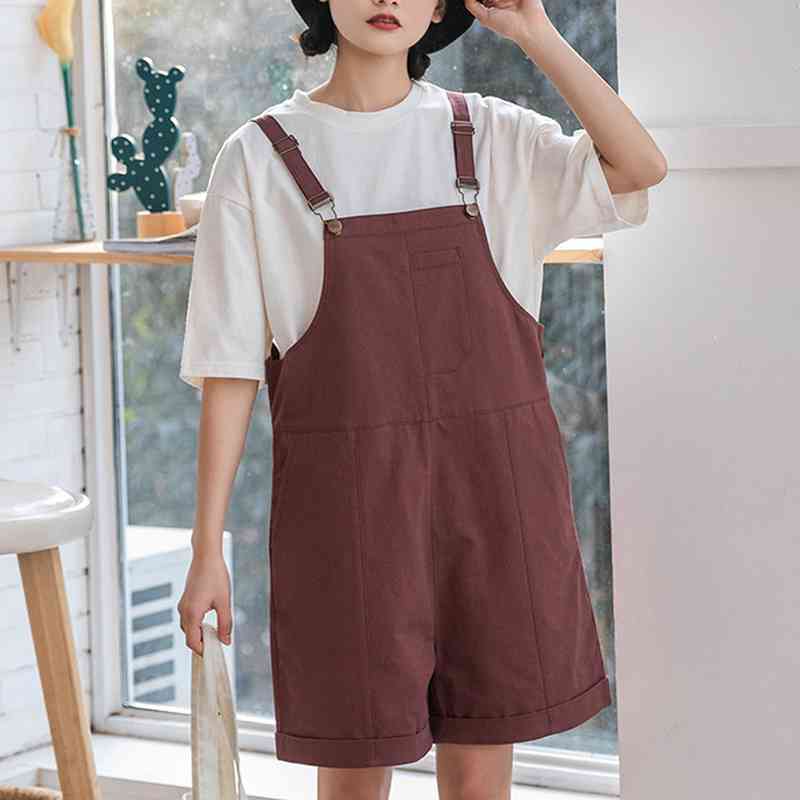 Fresh High Waist Wide Leg Silm Preppy Style Overalls Fashion All-match Casual Loose Soft Cargo Pants Summer Short Bottoms 210525, Brown
Fresh High Waist Wide Leg Silm Preppy Style Overalls Fashion All-match Casual Loose Soft Cargo Pants Summer Short Bottoms 210525, Brown