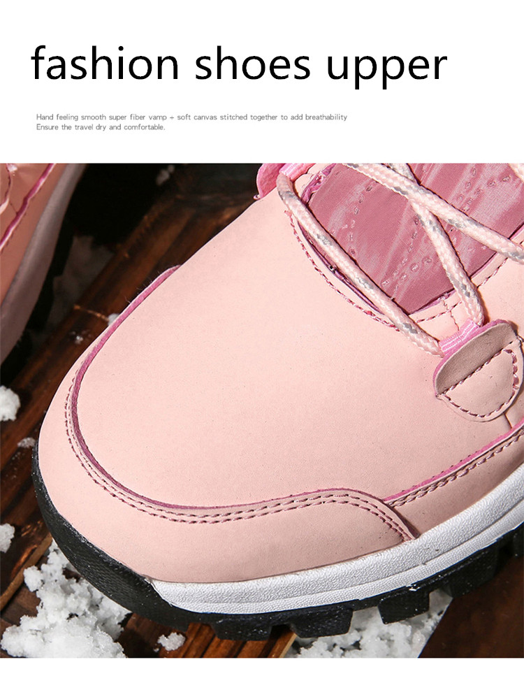 Waterproof Shoes Female Snow Boots Platform Mujer Botas Ankle Winter Boot With Thick Fur Girl