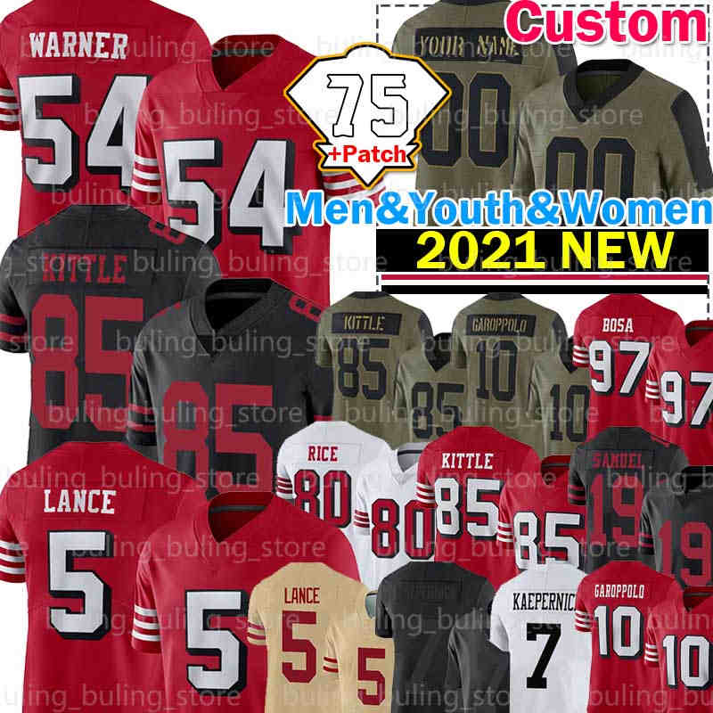 

Trey Lance George Kittle Football Jersey Fred Warner Nick Bosa 49ersDeebo Samuel San Jerry Rice Jimmy Garoppolo Francisco Brandon Aiyuk Steve Young Joe Montana 9, Custom 2021 new youth jersey(49 r)