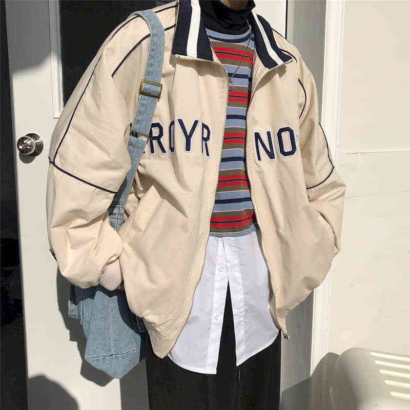 spring letter jacket all-match preppy style baseball uniform women men's loose thin casual lovers cool wear coat 211110