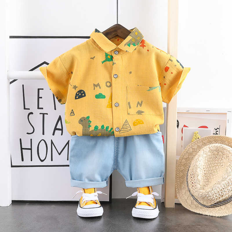 0-4 Years Summer Boy Clothing Set Casual Fashion Active Sport T-shirt+ Pant Kid Children Baby Toddler 210615