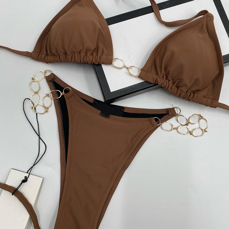 Women Sexy Bikini Backless Bandage Swimwear Summer Outdoor Vacation Party Swimsuit Solid Color Metal Accessories Underwear
Women Sexy Bikini Backless Bandage Swimwear Summer Outdoor Vacation Party Swimsuit Solid Color Metal Accessories Underwear