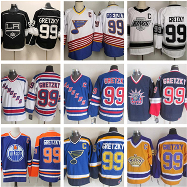 Ice Hockey 99 Wayne Gretzky Jersey Men York Rangers St Louis Blues LA Los Angeles Kings Edmonton Oilers Blue White Retro Vintage, Black;red
Ice Hockey 99 Wayne Gretzky Jersey Men York Rangers St Louis Blues LA Los Angeles Kings Edmonton Oilers Blue White Retro Vintage, Black;red