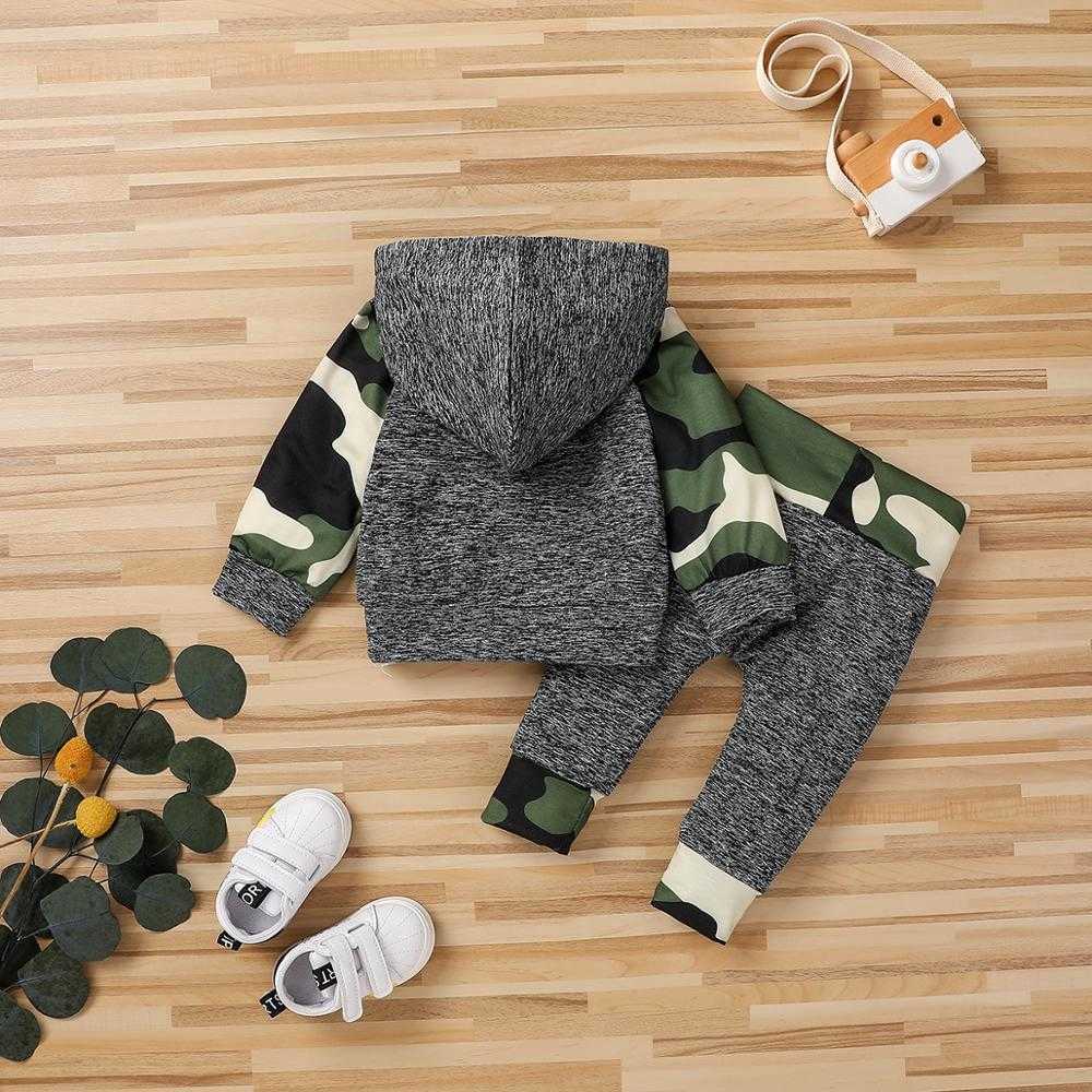 2pcs Baby Boy Street style Camouflage 's Sets Hooded Fashion Long Sleeve Infant Clothing Outfits for 210528