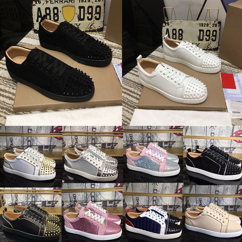 Fashion Red Bottom Shoes Studded Spikes Mens Womens Solid Color Real Leather Elk Skin Trainers Outdoor Party Summer Spring Casual Sneakers 35-48 With Box, 13
Fashion Red Bottom Shoes Studded Spikes Mens Womens Solid Color Real Leather Elk Skin Trainers Outdoor Party Summer Spring Casual Sneakers 35-48 With Box, 13