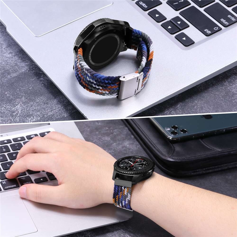20mm 22mm Braided Nylon Loop Strap for Samsung Galaxy watch 3 46mm 42mm active 2 40mm 44mm Gear S3 bracelet Huawei GT2 Pro Band free shipping