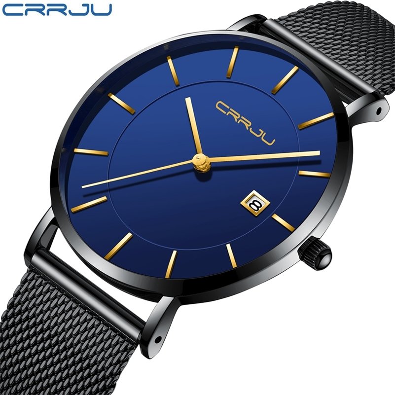 Men's sports Watches CRRJU Top Brand Luxury Male Classic business Gift Mesh Strap WristWatches Relogio Masculino Mens Date Clock 210517, Blue
Men's sports Watches CRRJU Top Brand Luxury Male Classic business Gift Mesh Strap WristWatches Relogio Masculino Mens Date Clock 210517, Blue